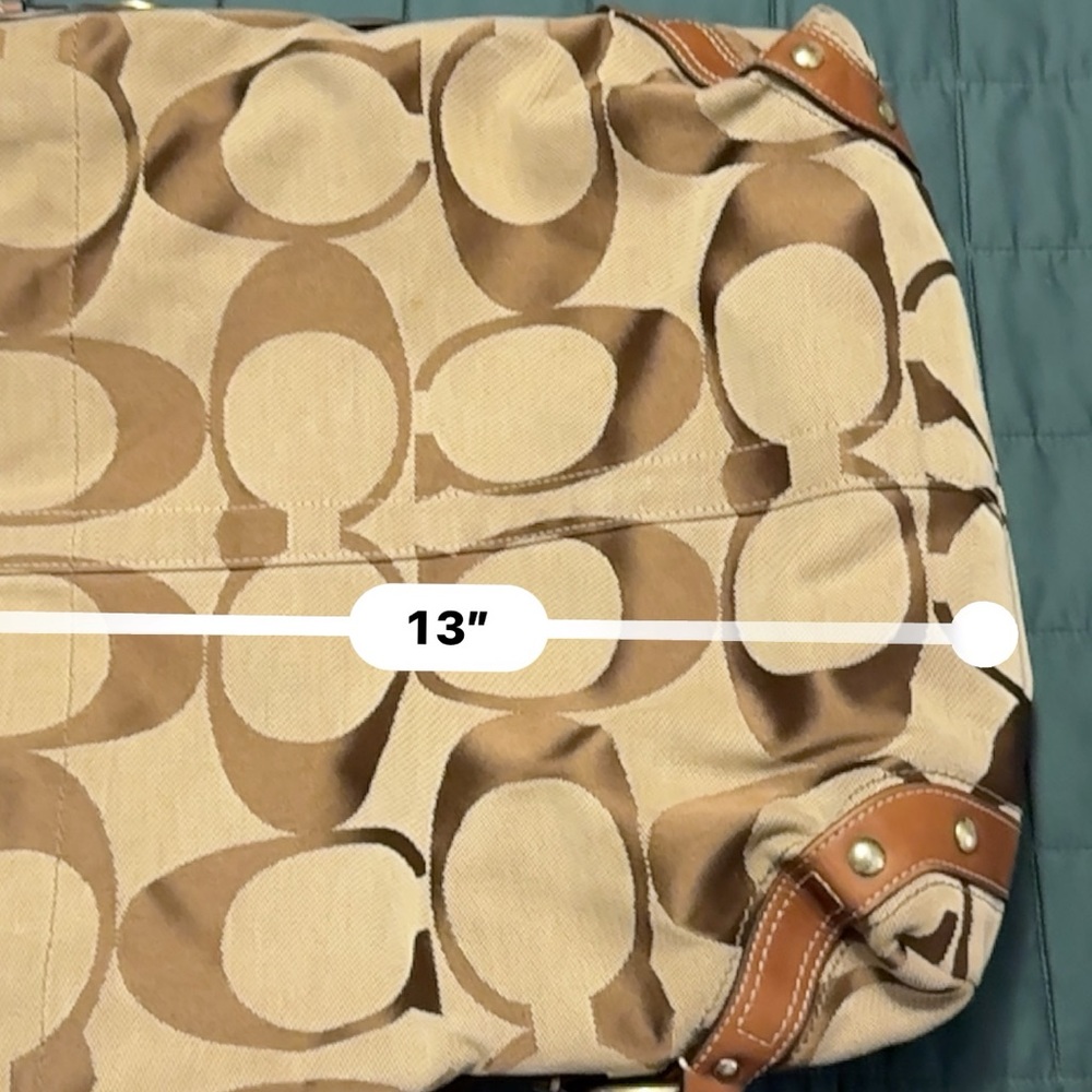 Coach Tan and Brown Signature Shoulder Bag - Picture 5 of 14